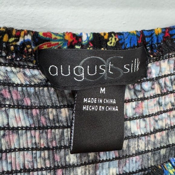 SALE! Multicolor August Silk Paisley Peasant Blouse Size M EUC - Picture 6 of 6